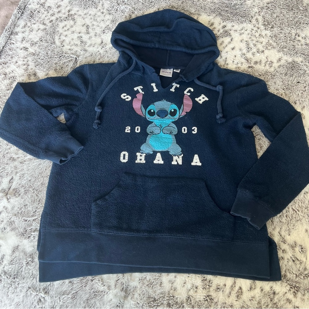 Navy Blue Stitch Hoodie